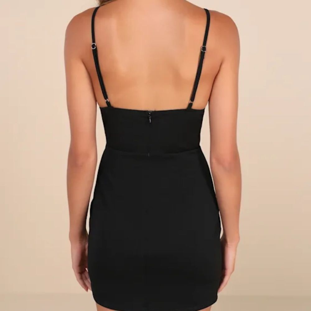 Lulus‎ Flirty Mentality Black Mesh Bustier Bodycon Mini Dress - Picture 3 of 9